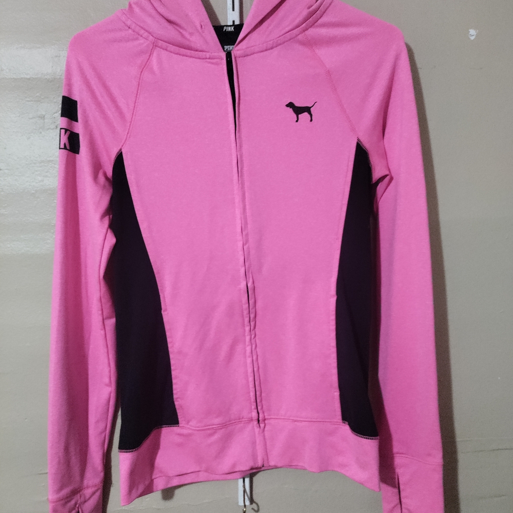 Victoria's Secret Pink Track Jacket - Pink and Black
